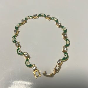 Green turkish evil eye bracelet